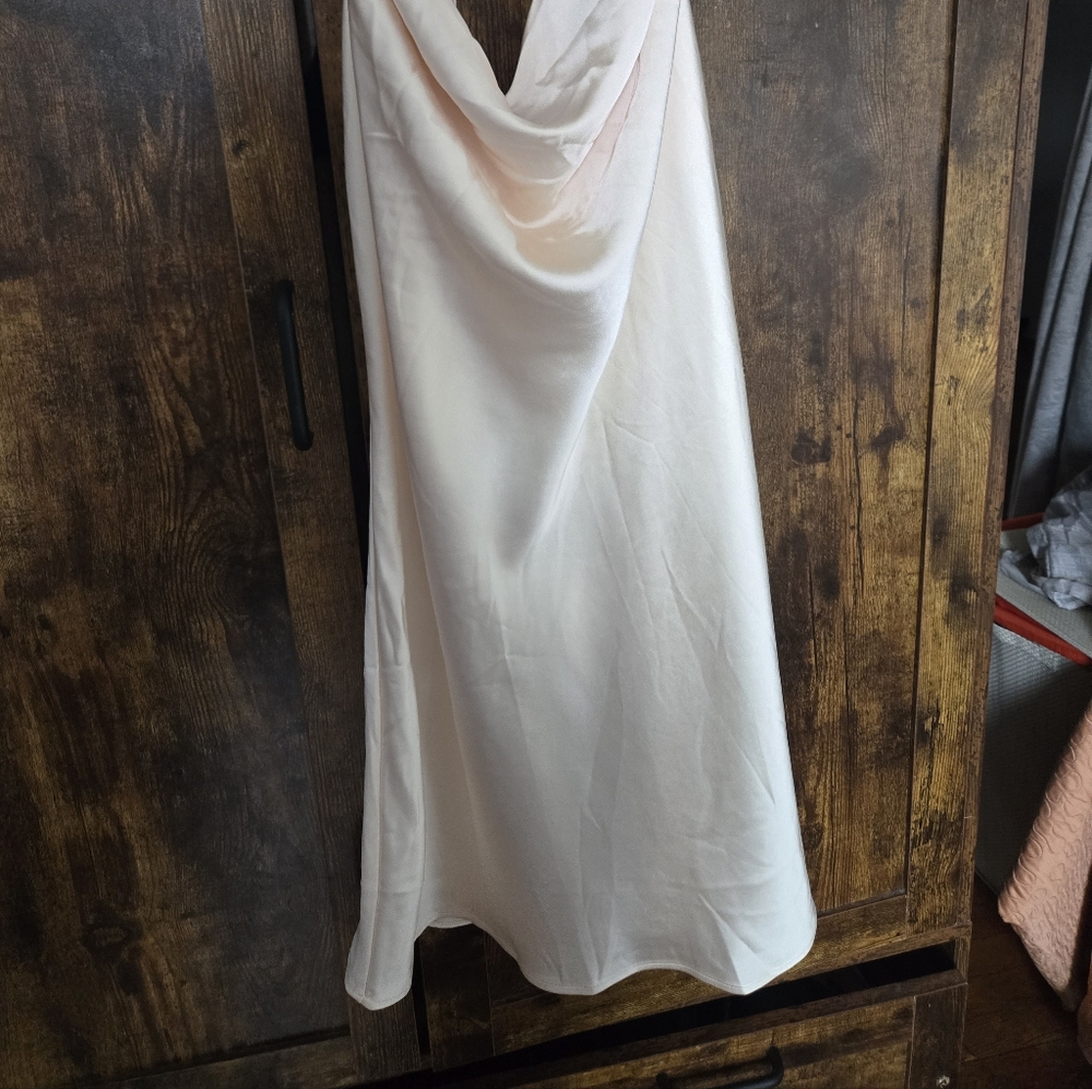 Zara Blush Cream Satin Top